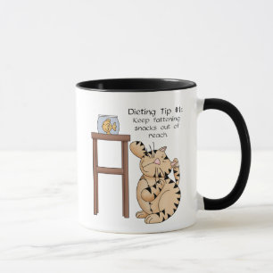 Caneca Dica de Dieta de Gato Gordo nº 1 - Ringer Mug