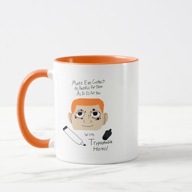 Caneca Dicas Autísticas Divertidas sobre Evitar o Contato (Esquerda)