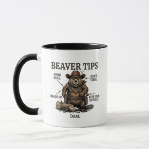 Caneca Dicas de Castor Cowboy Engraçado Velho Oeste Vinta