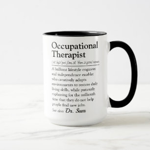 Caneca Dicionário divertido de definição de Terapeuta Ocu
