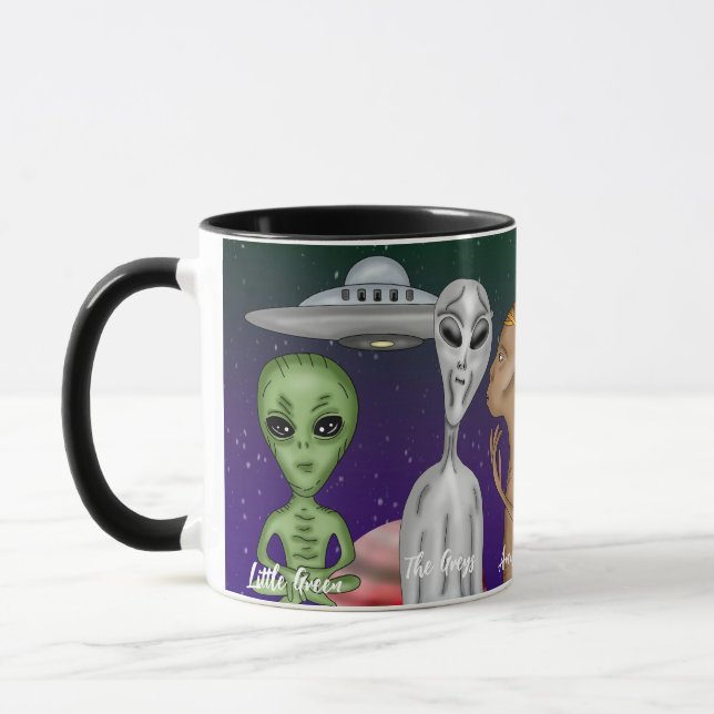 Caneca Diferentes espécies de Alienígenas, OVNI, Planetas (Esquerda)