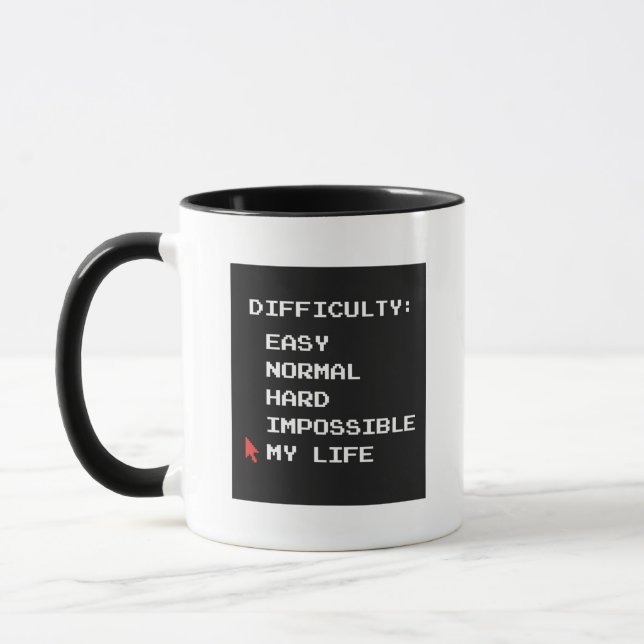 Caneca Dificuldade Minha Vida Engraçado Sarcástico Citaçã (Esquerda)