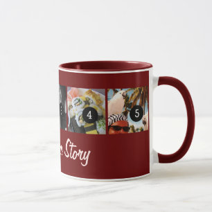 Caneca Diga a sua história da foto 5 imagens Borgonha