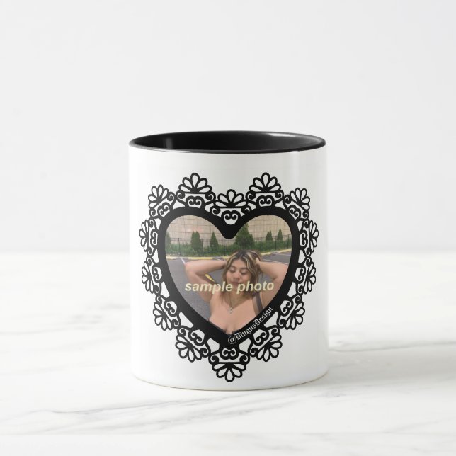 Caneca Dingus Heart Lace Frame (Centro)