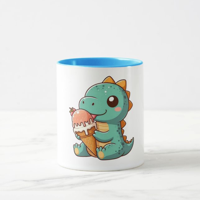 Caneca Dinheiro comendo sorvete bonito (Centro)