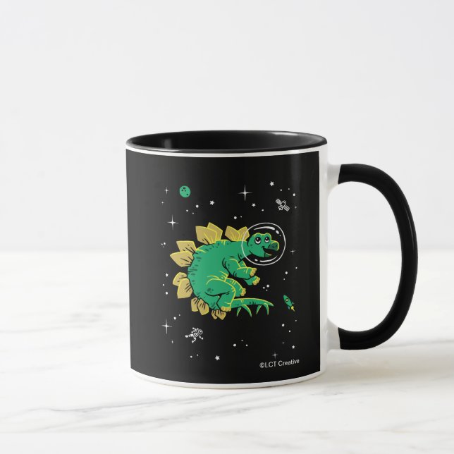 Caneca Dinos Do Stegossauro Verde Tan No Espaço (Direita)