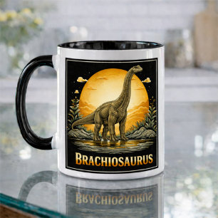 Caneca Dinossauro Braquiossauro Pré-histórico Lua