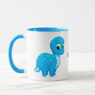 Caneca Dinossauro Brontossauro Azul Cujo Bebê