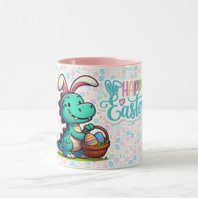 Caneca Dinossauro coelho de Páscoa fofo (Centro)