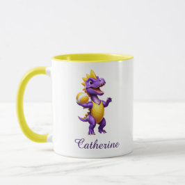 Caneca Dinossauro de vôlei roxo e bonito