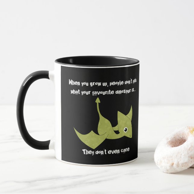 Caneca Dinossauro Favorito Pterodactyl Funny Cote (Com Donut)