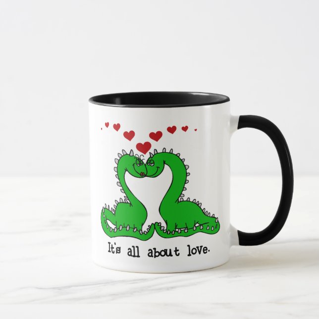 Caneca Dinossauro Namorados Amor (Direita)