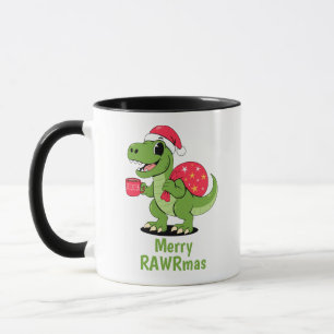 Caneca Dinossauro Natalino Festivo
