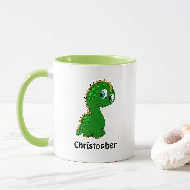 Caneca Dinossauro Personalizado Fofo (Com Donut)