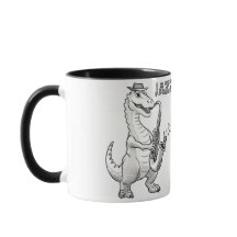 Dinossauro tocando saxofone Mug