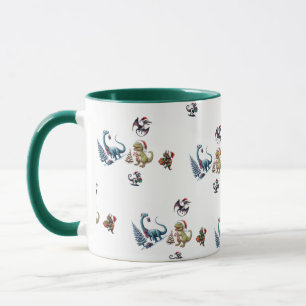Caneca Dinossauros de Natal bonitos