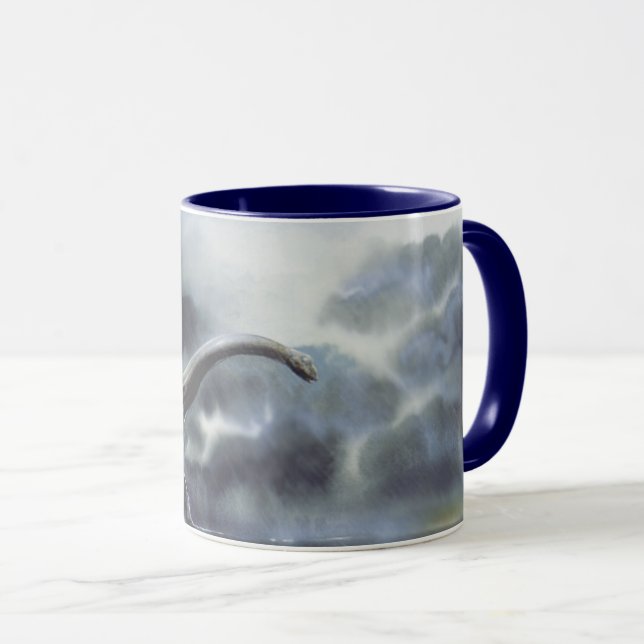 Caneca Dinossauros Vintage, Barapassauro com Nuvens de Te (Frente Esquerda)
