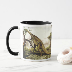 Caneca Dinossauros Vintage, Plateossauro Grazing em Árvor