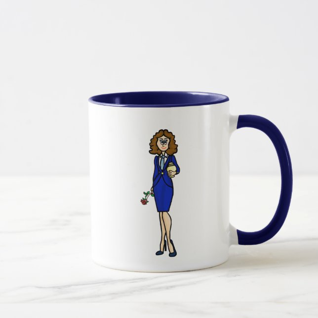Caneca Diretora Funeral Feminino Segurando Urn Mug (Direita)