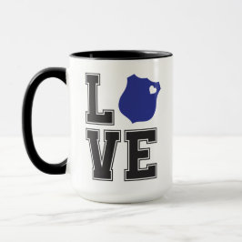 Caneca Distintivo de Coração de Amor Apoio à Polícia