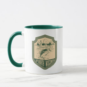 Caneca Distintivo de Pesca do Norte de Wisconsin