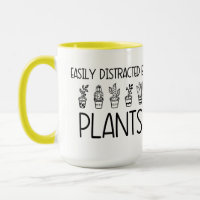 Distraído facilmente por Plantas Mug Coffee Tea Cu