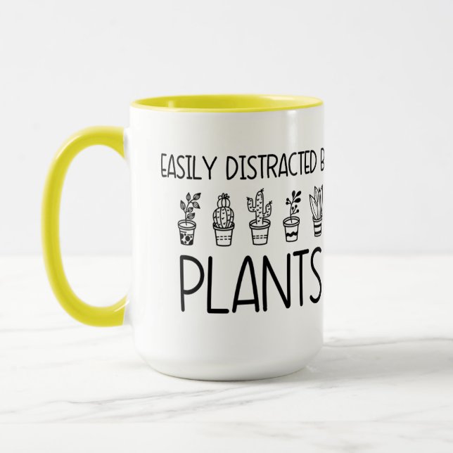 Caneca Distraído facilmente por Plantas Mug Coffee Tea Cu (Esquerda)