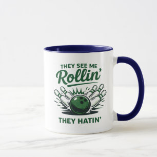 Caneca Dito engraçado de boliche Pins e bolas de boliche