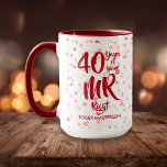 Caneca Diversão 40º aniversário de Casamento Ruby<br><div class="desc">O perfeito presente de aniversário de 40 rubis para o Sr. Certo ou o Sr. Sempre Certo. Personalize com o nome e o ano do casamento. Um presente divertido,  único e personalizável para celebrar o aniversário de casamento de qualquer um. Projetado por Thisnotme©</div>