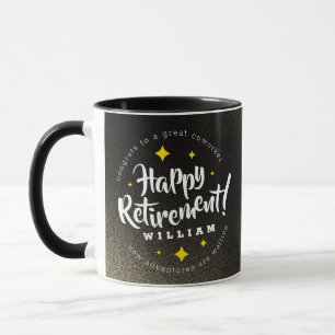 Caneca Diversão Dourada de Estrelas de Lâmpada Retirando
