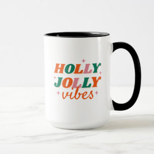 Caneca Diversão Holly Jolly Vibes Design de Natal