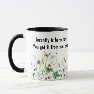 Caneca Diversão Humorística Com Flores Selvagens