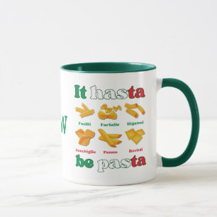 Caneca Diversão Itália IT HASTA BE PASTA Monograma