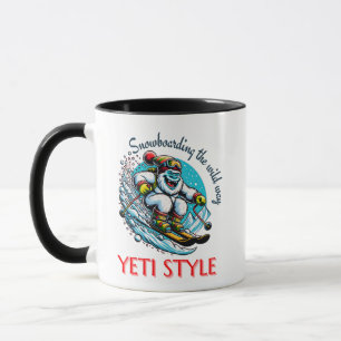 Caneca Diversão legal Yeti Skiing Adventure