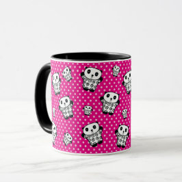 Caneca Diversão Moderno Rosa Menina Kawaii Urso Panda Pon