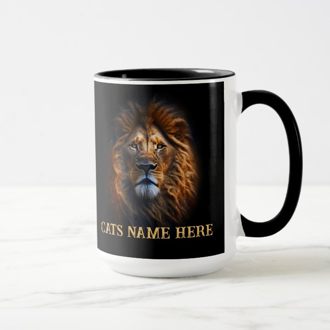 Caneca Diversão Personalizada "Eu Amo Meu Gato" Lion Coff (Direita)