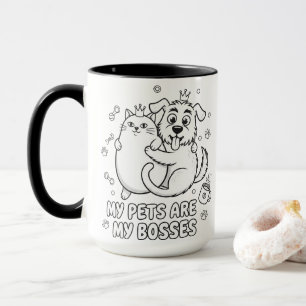 Caneca Divertida de Gato e Cachorro Presente para