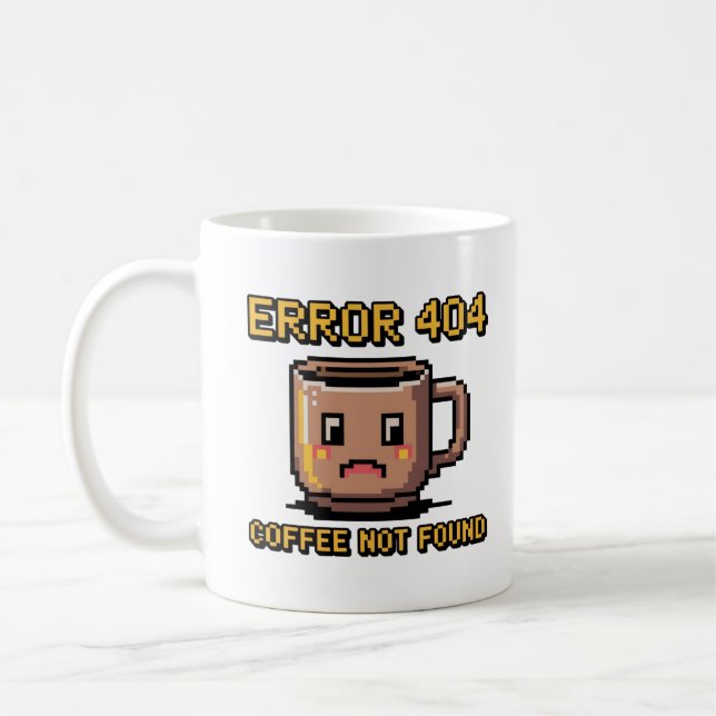 Caneca Divertida de Programador - Erro 404 Café Nã (Esquerda)
