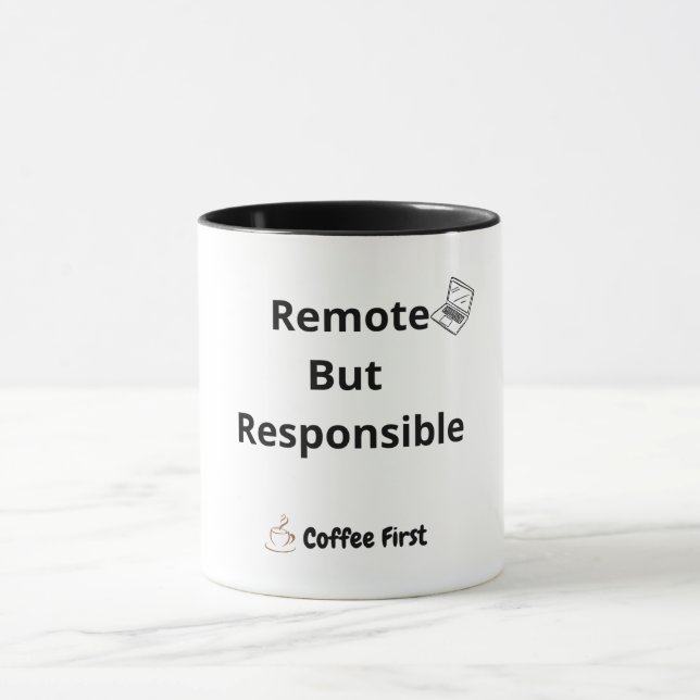 Caneca Divertida de Trabalho Remoto para Colegas d (Centro)