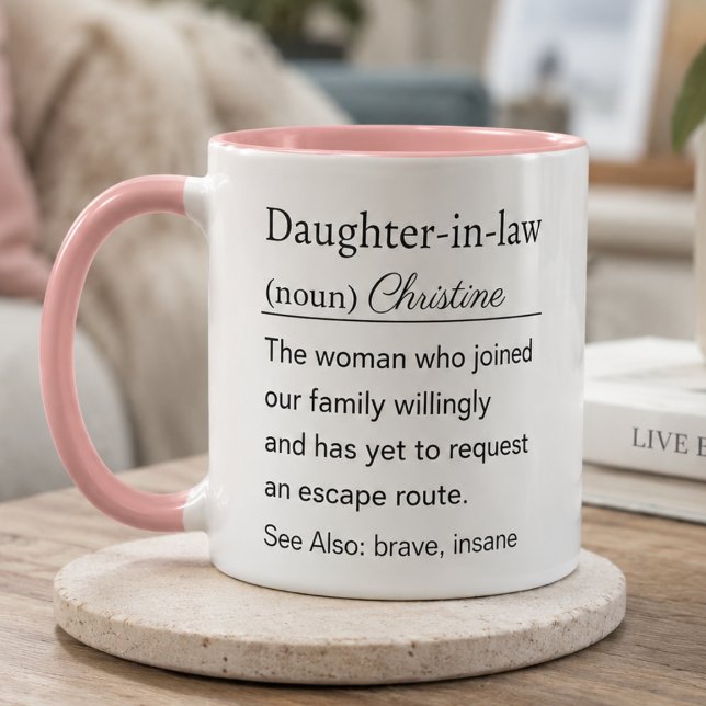 Caneca Divertida Definição de Nora Personalizada Rosa (Criador carregado)