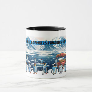 Caneca Divertida Equipe de Pinguins Argentinos em um