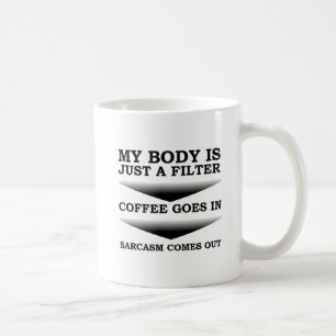 Caneca Divertida Filtro de Sarcasmo de Café