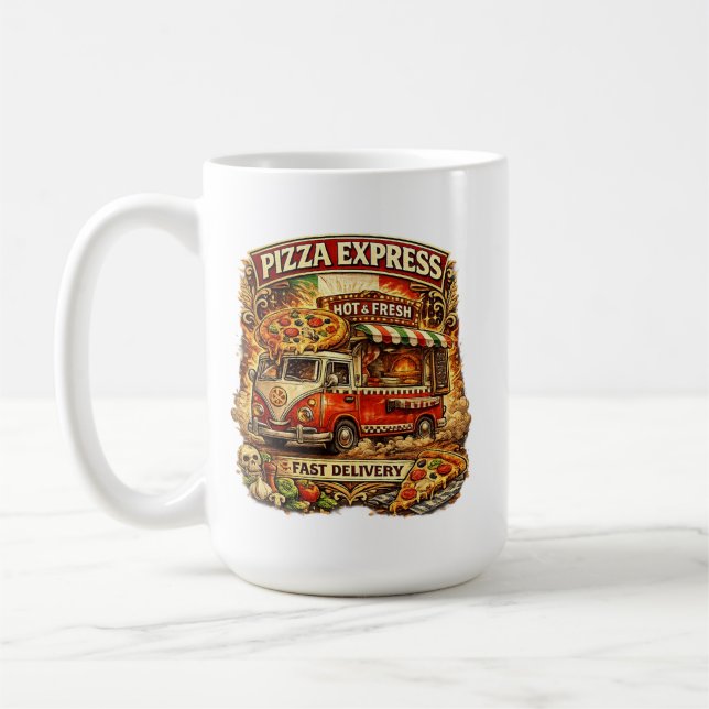 Caneca Divertida Hora da Pizza – Xícara de Café Fo (Esquerda)