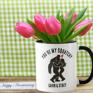 Caneca Divertido BigFoot “Você é meu Squatchy” Aniversári