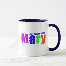 Caneca Divertido e alegre Coloração do nome "Mary" Art, A