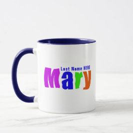 Caneca Divertido e alegre Coloração do nome "Mary" Art, A