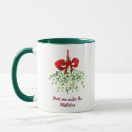 Caneca Divertido Encontro Romântico sob o Natal de uma ci