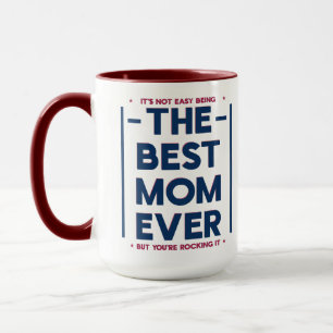 Caneca Divertido Melhor Mãe de Todos os Tempos Moderno Az