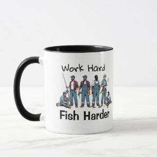 Caneca DIVERTIDO ''PEIXE MAIS DURO'' Azul/Branco