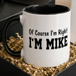 Caneca Divertido Personalizado Mike Nome Claro Que Estou